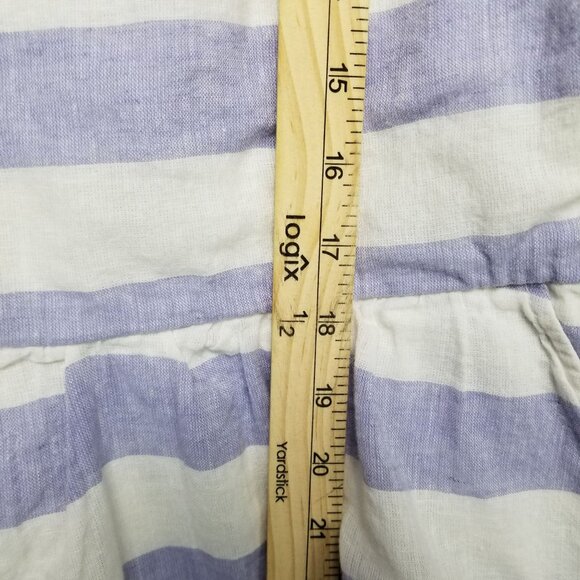 beachlunchlounge Dress Womens XL Purple White Striped Linen Blend Sleeveless - Picture 4 of 14